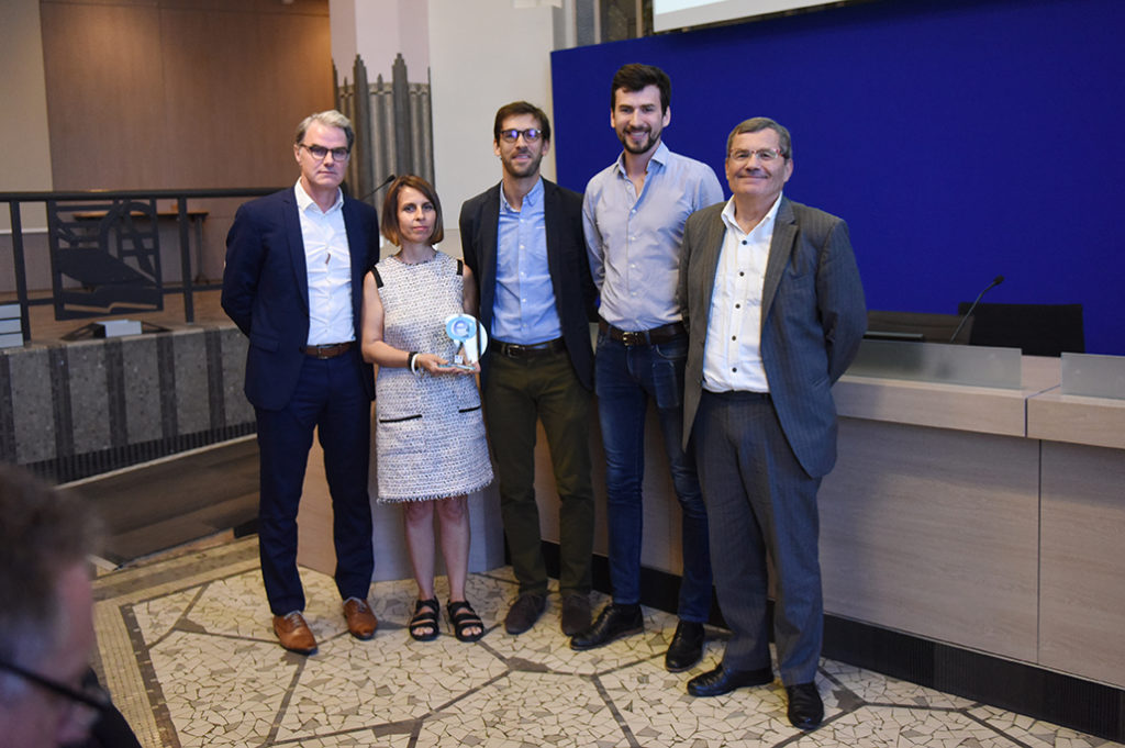 de gauche à droite : Jean-Pierre Coudre (Atmosphère Aide et Soins à Domicile), Virginie Drecq (APMAD), Vincent Lambert (idomed) et Gérard Raymond (président de France Assos Santé)